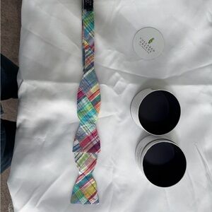 Collared Greens Madras Plaid Bow Tie | 100% Cotton | Made in USA | With Box